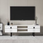 Έπιπλο τηλεόρασης Paulo λευκό 160x35x50 2cm μελαμίνη ed2825