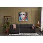 Γωνιακός καναπές Ece Left ανθρακί 242x90x88cm ed2833