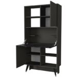 Βιβλιοθήκη Radica ανθρακί μαύρο μάρμαρο μελαμίνη 90x35x173 6εκ ed2843 - Image 4