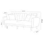 Καναπές κρεβάτι τριθέσιος Aqua μπλε 210x85x82cm ed284 - Image 2