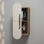 Ραφιέρα τοίχου Rose καρυδί κρεμ μελαμίνη 35x22x60cm ed2852