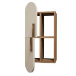 Ραφιέρα τοίχου Rose καρυδί κρεμ μελαμίνη 35x22x60cm ed2852 - Image 3