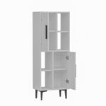 Βιβλιοθήκη ντουλάπι Leni άσπρη μελαμίνη 50x29 6x135cm ed2858 - Image 3