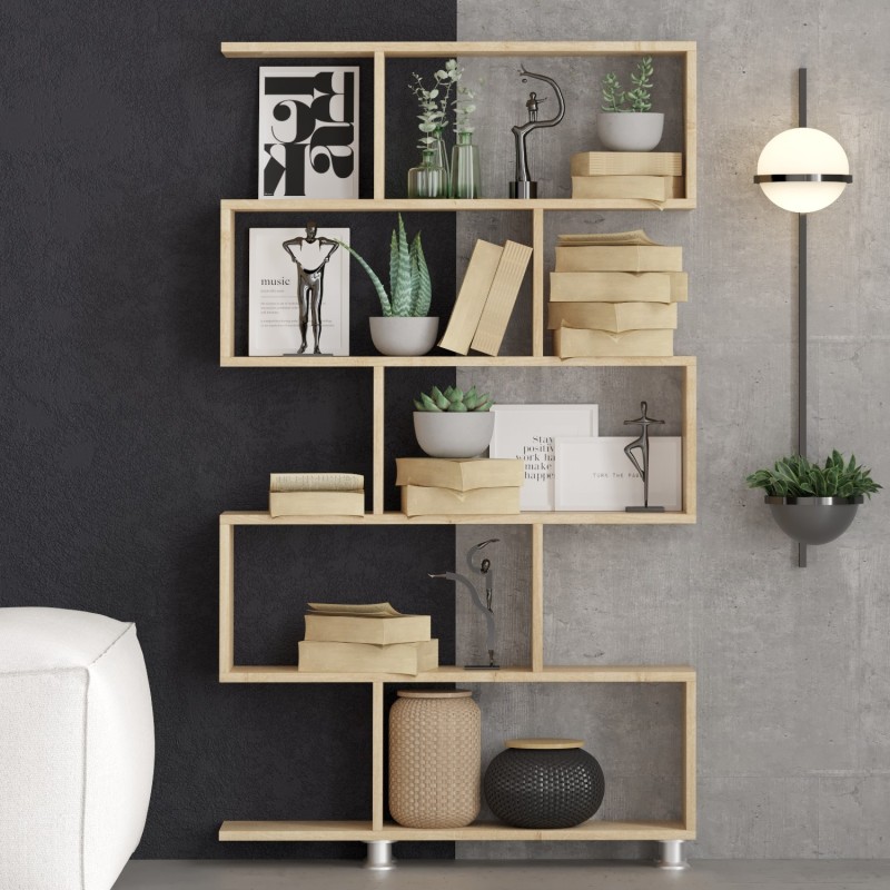 2862_0-800x800 Βιβλιοθήκη Loto oak χρώμα 90x20x156cm ed2862 - Image 1