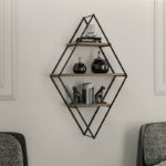 Ραφιέρα Prizma καρυδί μαύρο μελαμίνη μεταλλικό πλαίσιο 60x21x100εκ ed2863