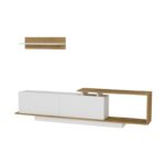 Έπιπλο τηλεόρασης Asos λευκό καρυδί 180x29 6x45cm ed286 - Image 3