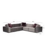 Γωνιακός καναπές Lego 300x300cm γκρι ed2870 - Image 2