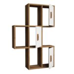 Ράφι τοίχου Flora καρυδί λευκή μελαμίνη 50x20x112 6cm ed2871 - Image 3