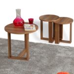 Σετ 3 τεμαχίων βοηθητικά τραπεζάκια Mira καρυδί μελαμίνη 52x47cm ed2877 - Image 5