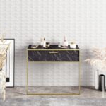 Κονσόλα Polka μεταλλικά πόδια μαύρη μελαμίνη 90x38 5x76 8cm ed2884 - Image 4