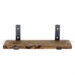 Ραφιέρα Lam καρυδί μαύρο ξύλο μεταλλική βάση 40x14x16εκ ed2886 - Image 5