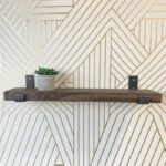 Ραφιέρα Lam καρυδί μαύρο ξύλο μεταλλική βάση 40x14x16εκ ed2886 - Image 2