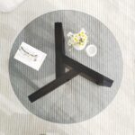 Τραπέζι σαλονιού Miro καφέ μασιφ ξύλο επιφάνεια γυαλί 75x75x40εκ ed2887 - Image 4