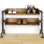 Έπιπλο εισόδου Borura καρυδί μασίφ ξύλο μεταλλικά πόδια 90x35x50εκ ed2893