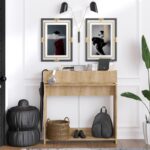 Έπιπλο εισόδου Nadia μελαμίνη oak 100x25x100cm ed2894