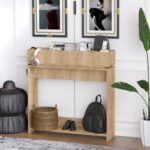 Έπιπλο εισόδου Nadia μελαμίνη oak 100x25x100cm ed2894 - Image 4