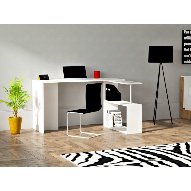 2908_0-800x800 Γραφείο Crudo λευκή μελαμίνη 130x50x73 8cm ed2908 - Image 1