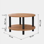 Τραπέζι σαλονιού Roby Atlantic Pine μαύρο μελαμίνη 70x43 7εκ ed2924 - Image 2