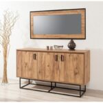 Μπουφέ Destra Atlantic Pine μαύρο χρώμα μελαμίνη 140x40xH80cm ed292