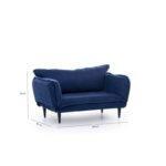Καναπές κρεβάτι διθέσιος Calvino Navy Blue 50x120x38cm ed2934 - Image 3