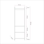 Ντουλάπα Dynamic μελαμίνη μέταλλο atlantic pine 64x52x225cm ed2945 - Image 2