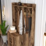 Έπιπλο εισόδου Berlin καρυδί μελαμίνη μεταλλικά πόδια 120x35x200εκ ed2947 - Image 4