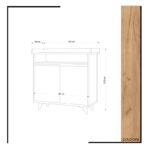 Παπουτσοθήκη Arasso μελαμίνη άσπρη oak 100x35x102cm ed2960 - Image 2