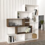 Βιβλιοθήκη Marla άσπρο καρυδί μελαμίνη 139 1x25x151 2εκ ed296 - Image 5