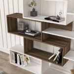 Βιβλιοθήκη Marla άσπρο καρυδί μελαμίνη 139 1x25x151 2εκ ed296 - Image 4