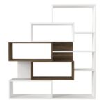 Βιβλιοθήκη Marla άσπρο καρυδί μελαμίνη 139 1x25x151 2εκ ed296 - Image 3