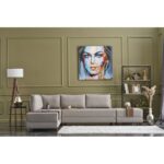 Γωνιακός καναπές κρεβάτι Fly Left κρεμ 210x280x70cm ed297