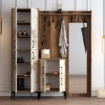 Έπιπλο εισόδου Berlin καρυδί άσπρο μάρμαρο μελαμίνη μεταλλικά πόδια 180x35x200εκ ed2996 - Image 5