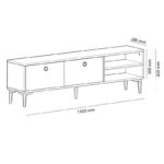 Έπιπλο τηλεόρασης Clara Sapphire Oak 150x29 6x45cm ed3000 - Image 2