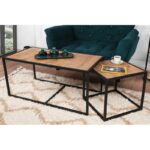 Τραπεζάκια σαλονιού set Atlantis καρυδί χρώμα 104x50x50cm ed3001