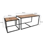 Τραπεζάκια σαλονιού set Atlantis καρυδί χρώμα 104x50x50cm ed3001 - Image 2