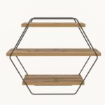 Ραφιέρα Azra atlantic pine μελαμίνη μεταλλικό πλαίσιο 60x20x52εκ ed3006 - Image 5