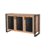 Μπουφέ Sinistra Atlantic Pine μαύρο χρώμα μελαμίνη 140x45xH80cm ed300 - Image 5