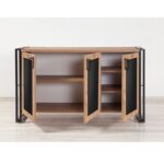 Μπουφέ Sinistra Atlantic Pine μαύρο χρώμα μελαμίνη 140x45xH80cm ed300 - Image 3