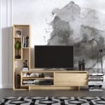 Έπιπλο τηλεόρασης Larisa Sapphire Oak μελαμίνη 177x30x158cm ed3011