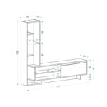 Έπιπλο τηλεόρασης Larisa Sapphire Oak μελαμίνη 177x30x158cm ed3011 - Image 2
