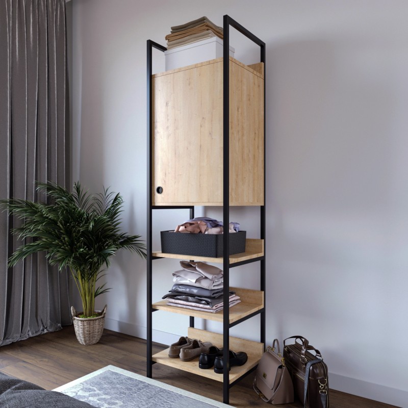 3022_0-800x800 Ντουλάπα Poraz δρυς μελαμίνη 50x40x180εκ ed3022 - Image 1