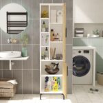 Ντουλάπι μπάνιου Vin άσπρο καρυδί μελαμίνη 45x35 5x173 6εκ ed3023 - Image 5