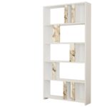 Βιβλιοθήκη Lima άσπρο μάρμαρο μελαμίνη 90x20x180εκ ed3025 - Image 3