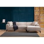 Γωνιακός καναπές Petra Right άσπρο 145x250cm ed3029