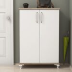 Έπιπλο εισόδου παπουτσοθήκη Asta καρυδί άσπρο χρώμα μελαμίνη 72x32 5x100cm ed3030 - Image 5