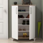 Έπιπλο εισόδου παπουτσοθήκη Asta καρυδί άσπρο χρώμα μελαμίνη 72x32 5x100cm ed3030 - Image 4