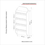 Ραφιέρα Montessori άσπρο μελαμίνη μεταλλικός σκελετός 80x12x132εκ ed3032 - Image 2