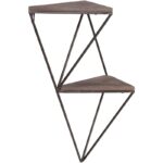 Ραφιέρα Rog καρυδί μαύρο ξύλο μεταλλικό πλαίσιο 33x13x30εκ ed3034 - Image 5