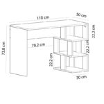 Γραφείo Nuvole λευκό χρώμα μελαμίνη 110x50x73 8cm ed3036 - Image 2