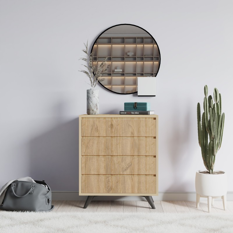 3039_0-800x800 Συρταριέρα Suvera Oak μελαμίνη 70x40x86cm ed3039 - Image 1